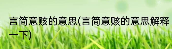 言简意赅的意思(言简意赅的意思解释一下)