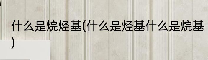 什么是烷烃基(什么是烃基什么是烷基)