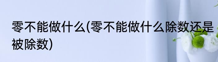 零不能做什么(零不能做什么除数还是被除数)