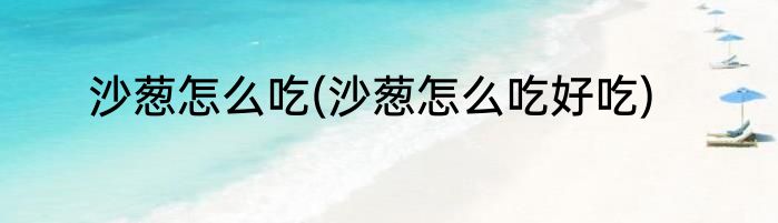 沙葱怎么吃(沙葱怎么吃好吃)