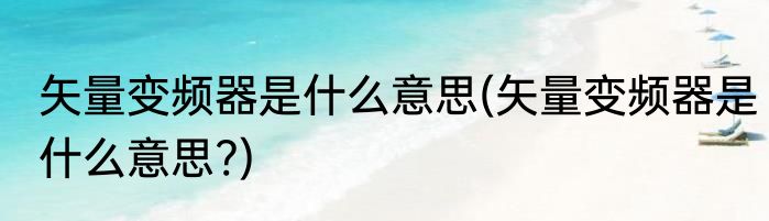矢量变频器是什么意思(矢量变频器是什么意思?)