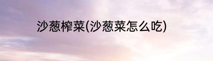 沙葱榨菜(沙葱菜怎么吃)