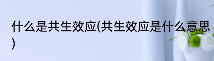 什么是共生效应(共生效应是什么意思)