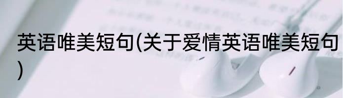 英语唯美短句(关于爱情英语唯美短句)