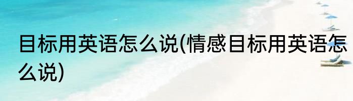 目标用英语怎么说(情感目标用英语怎么说)