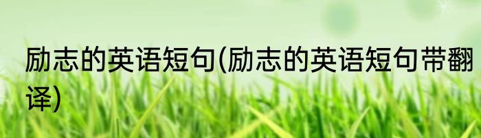 励志的英语短句(励志的英语短句带翻译)