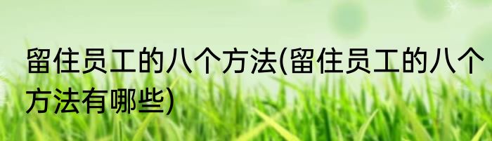 留住员工的八个方法(留住员工的八个方法有哪些)