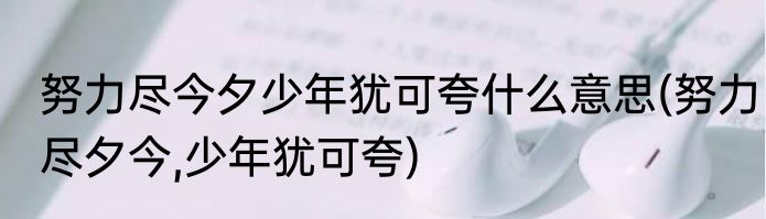 努力尽今夕少年犹可夸什么意思(努力尽夕今,少年犹可夸)