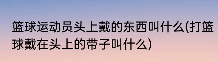 篮球运动员头上戴的东西叫什么(打篮球戴在头上的带子叫什么)