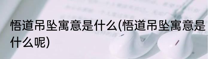 悟道吊坠寓意是什么(悟道吊坠寓意是什么呢)