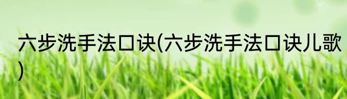 六步洗手法口诀(六步洗手法口诀儿歌)