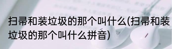 扫帚和装垃圾的那个叫什么(扫帚和装垃圾的那个叫什么拼音)