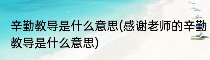 辛勤教导是什么意思(感谢老师的辛勤教导是什么意思)