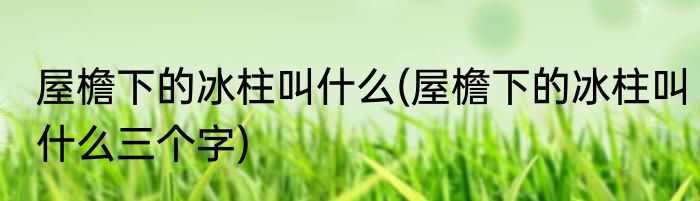 屋檐下的冰柱叫什么(屋檐下的冰柱叫什么三个字)