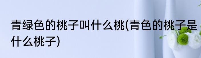 青绿色的桃子叫什么桃(青色的桃子是什么桃子)