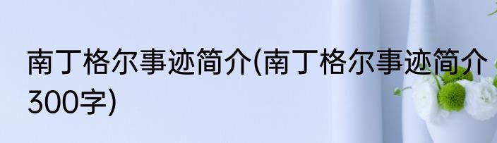 南丁格尔事迹简介(南丁格尔事迹简介300字)
