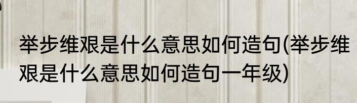 举步维艰是什么意思如何造句(举步维艰是什么意思如何造句一年级)