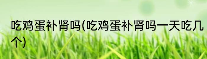 吃鸡蛋补肾吗(吃鸡蛋补肾吗一天吃几个)