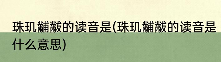 珠玑黼黻的读音是(珠玑黼黻的读音是什么意思)