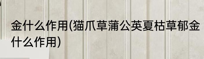 金什么作用(猫爪草蒲公英夏枯草郁金什么作用)