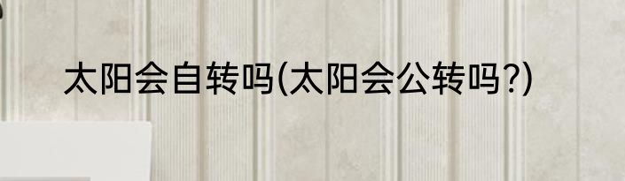 太阳会自转吗(太阳会公转吗?)