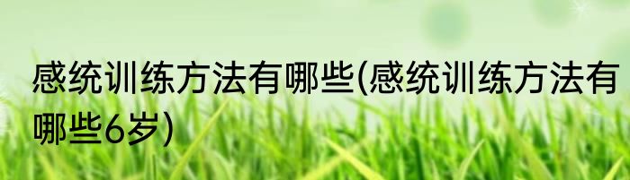 感统训练方法有哪些(感统训练方法有哪些6岁)