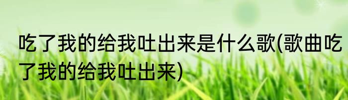 吃了我的给我吐出来是什么歌(歌曲吃了我的给我吐出来)