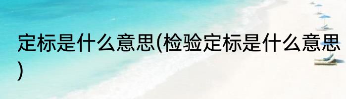 定标是什么意思(检验定标是什么意思)