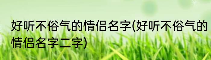 好听不俗气的情侣名字(好听不俗气的情侣名字二字)