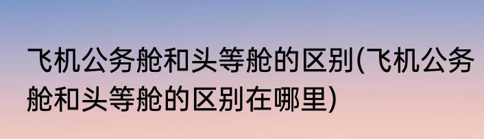 飞机公务舱和头等舱的区别(飞机公务舱和头等舱的区别在哪里)