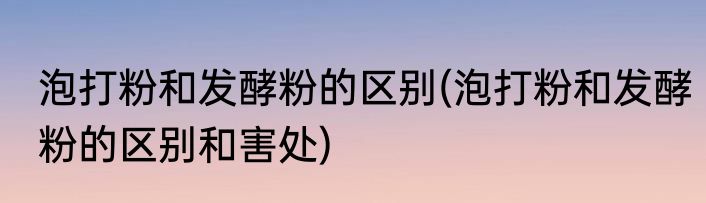 泡打粉和发酵粉的区别(泡打粉和发酵粉的区别和害处)