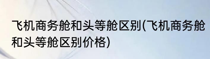 飞机商务舱和头等舱区别(飞机商务舱和头等舱区别价格)