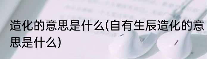 造化的意思是什么(自有生辰造化的意思是什么)