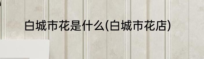 白城市花是什么(白城市花店)