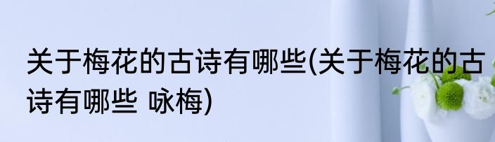 关于梅花的古诗有哪些(关于梅花的古诗有哪些 咏梅)