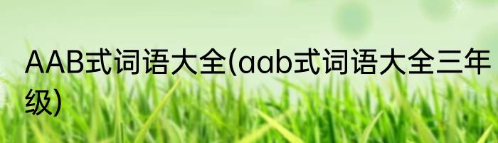 AAB式词语大全(aab式词语大全三年级)
