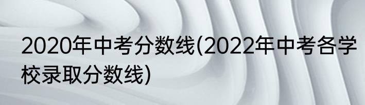 2020年中考分数线(2022年中考各学校录取分数线)