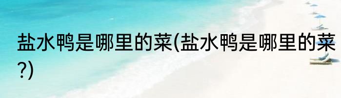 盐水鸭是哪里的菜(盐水鸭是哪里的菜?)