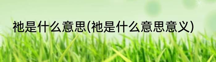 祂是什么意思(祂是什么意思意义)