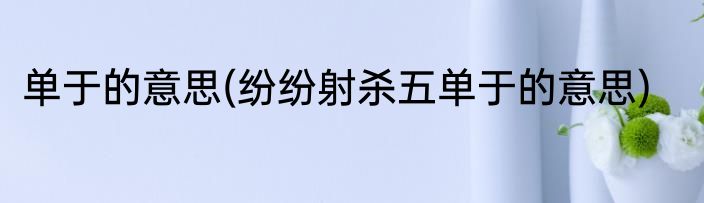 单于的意思(纷纷射杀五单于的意思)