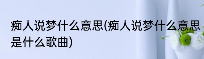 痴人说梦什么意思(痴人说梦什么意思是什么歌曲)