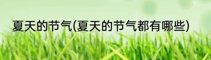 夏天的节气(夏天的节气都有哪些)