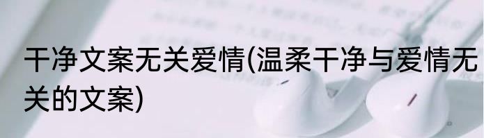 干净文案无关爱情(温柔干净与爱情无关的文案)