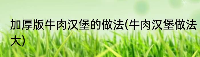 加厚版牛肉汉堡的做法(牛肉汉堡做法大)