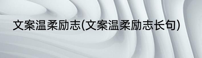 文案温柔励志(文案温柔励志长句)