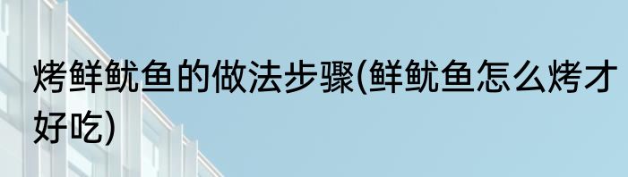 烤鲜鱿鱼的做法步骤(鲜鱿鱼怎么烤才好吃)