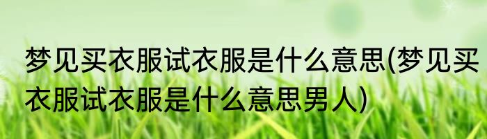 梦见买衣服试衣服是什么意思(梦见买衣服试衣服是什么意思男人)
