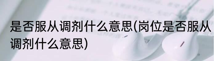 是否服从调剂什么意思(岗位是否服从调剂什么意思)