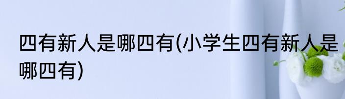 四有新人是哪四有(小学生四有新人是哪四有)
