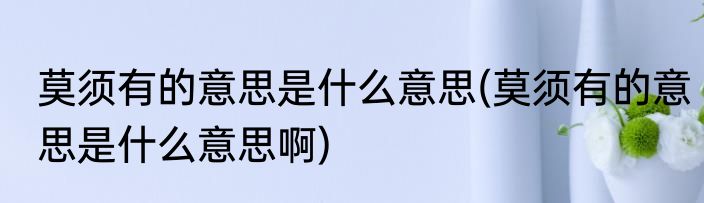 莫须有的意思是什么意思(莫须有的意思是什么意思啊)